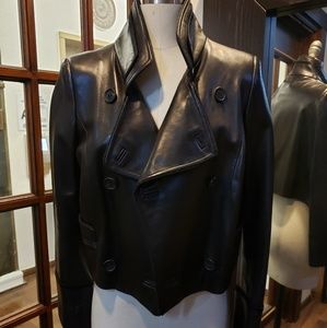 Badgley Mischka Cropped Leather Jacket